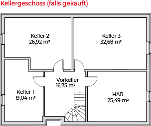 Grundriss Bungalow Weissensee Kellergeschoss